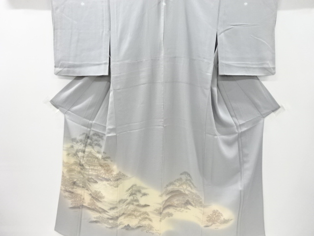 リサイクル　金彩手描き金閣寺模様三つ紋単衣色留袖